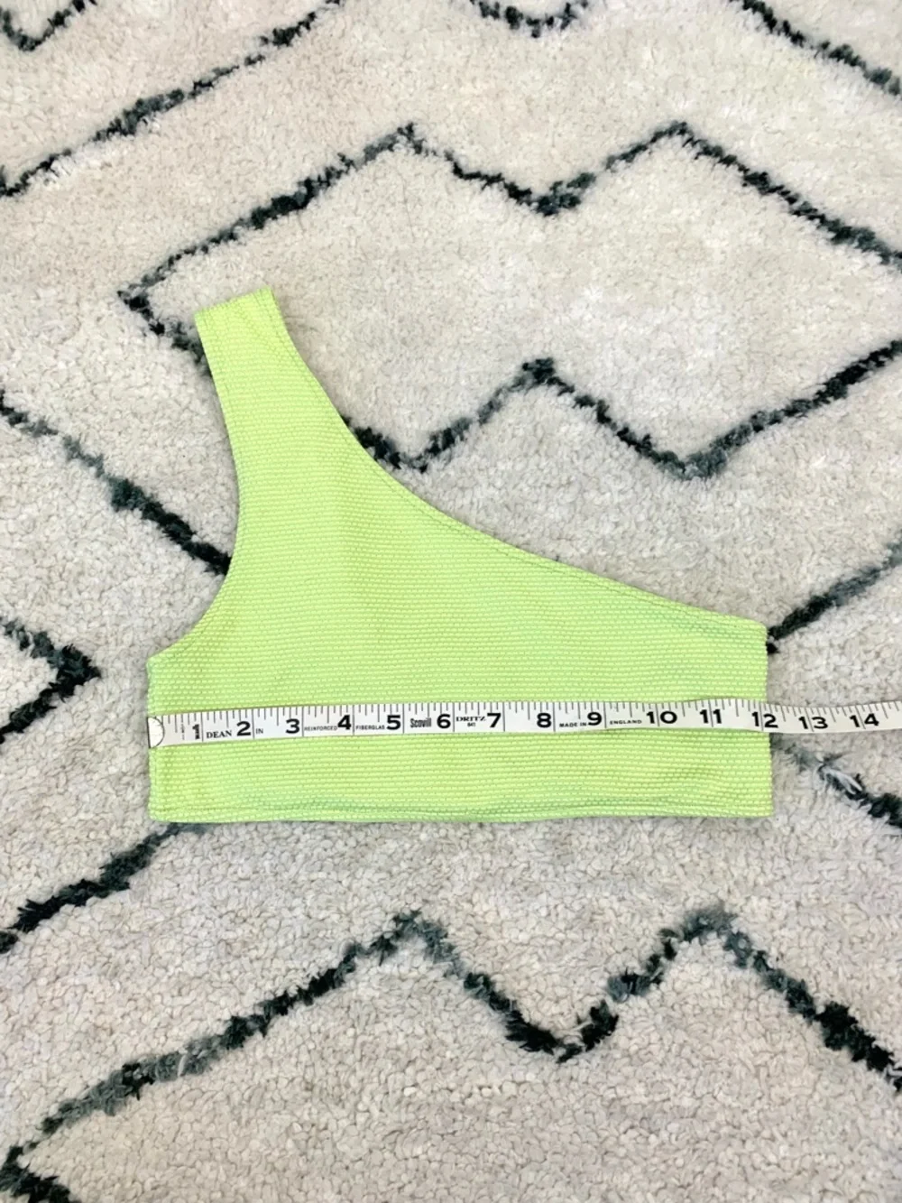 Frankie’s Bikinis One-Shoulder Yellow green Women’s Bikini **TOP ONLY**